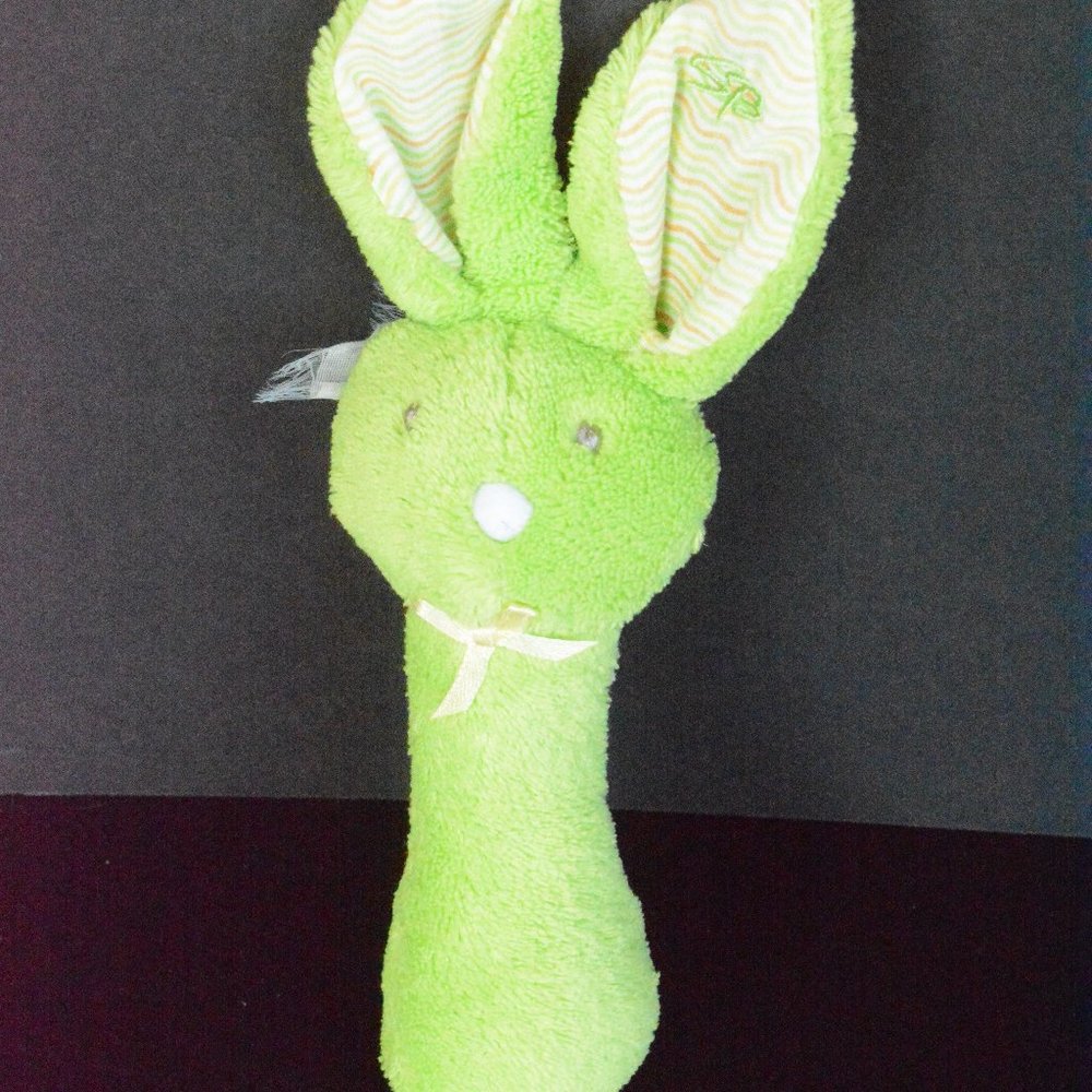 Stephan Baby Plush Bunny Hand Stick Rattle Toy